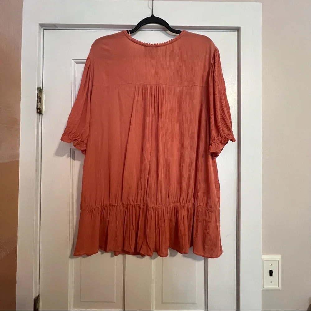 1. STATE CORAL RUFFLE BLOUSE SIZE 3X - Picture 2 of 5